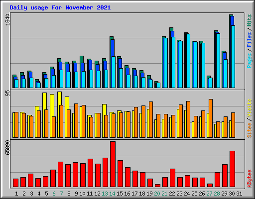 Daily usage for November 2021