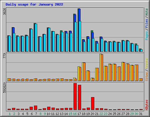 Daily usage for January 2022