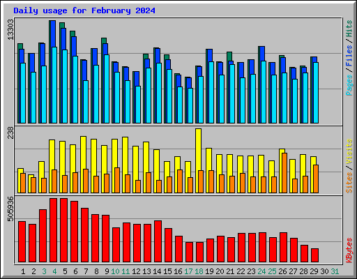 Daily usage for February 2024