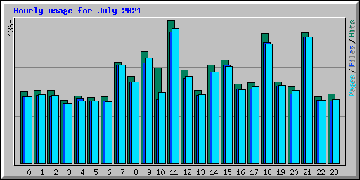 Hourly usage for July 2021