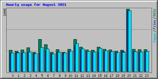 Hourly usage for August 2021