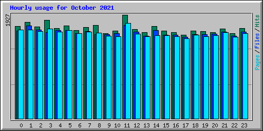 Hourly usage for October 2021