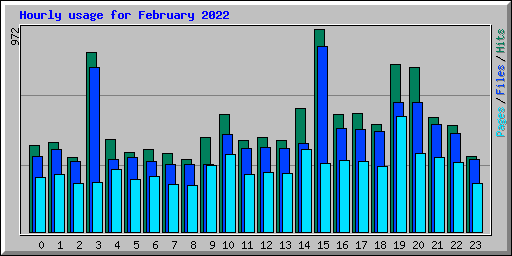 Hourly usage for February 2022