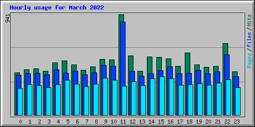 Hourly usage for March 2022