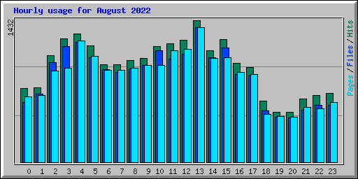 Hourly usage for August 2022