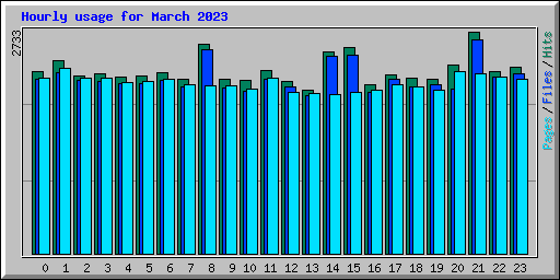 Hourly usage for March 2023