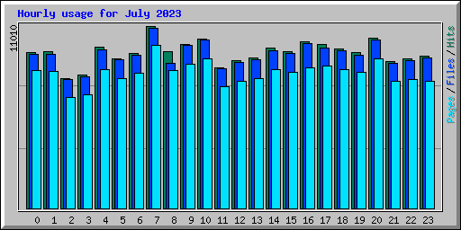 Hourly usage for July 2023